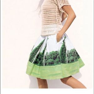 Sky blue (literally) and green (tree) skirt